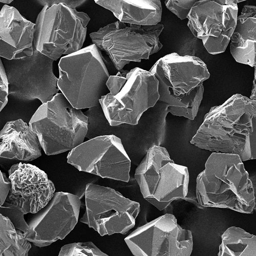 poudre carbure de silicium vu au microscope